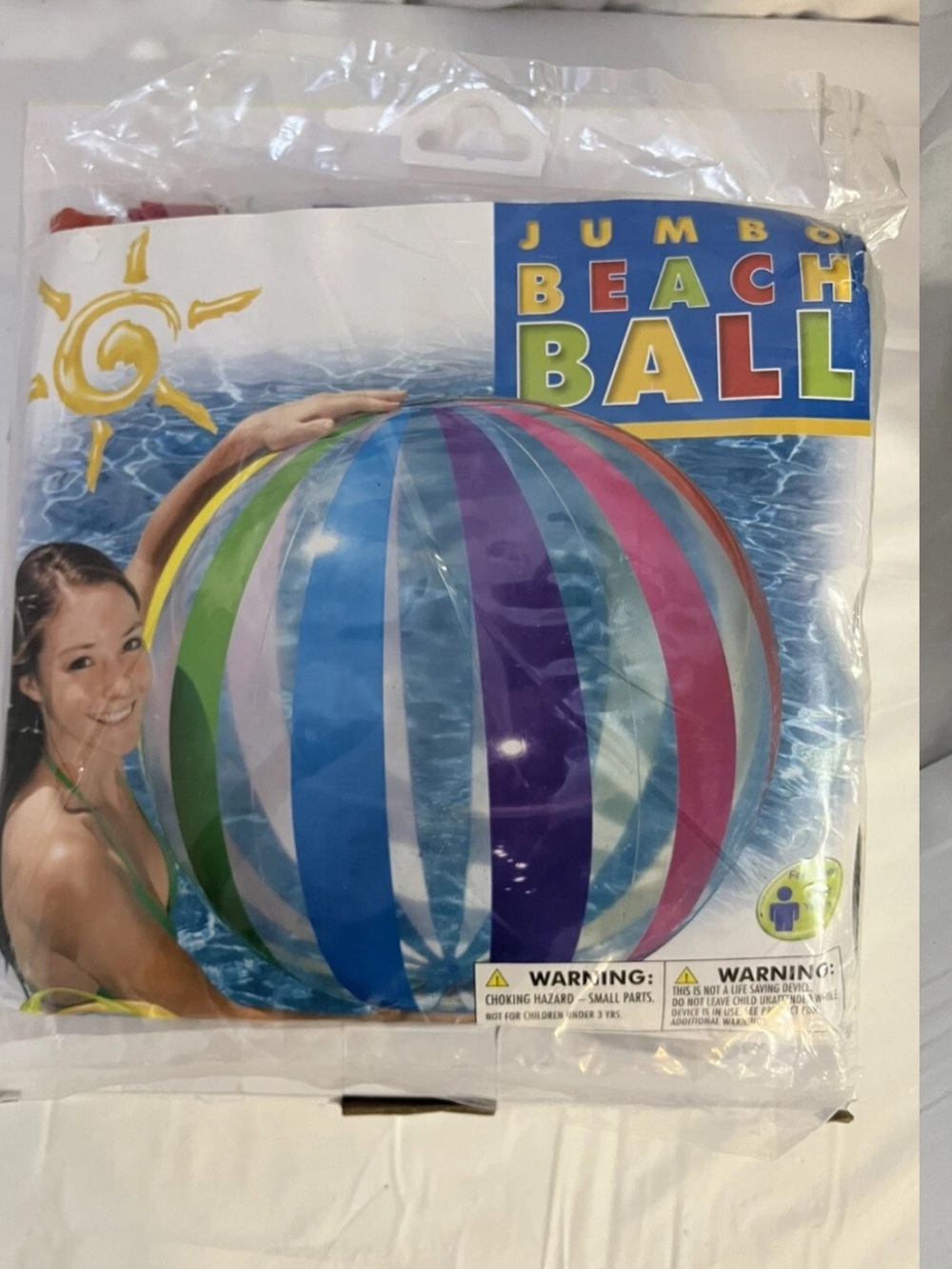 Intex Jumbo Beach Ball 42 Inch The Wet Set Stripes 2010 Rare Sealed